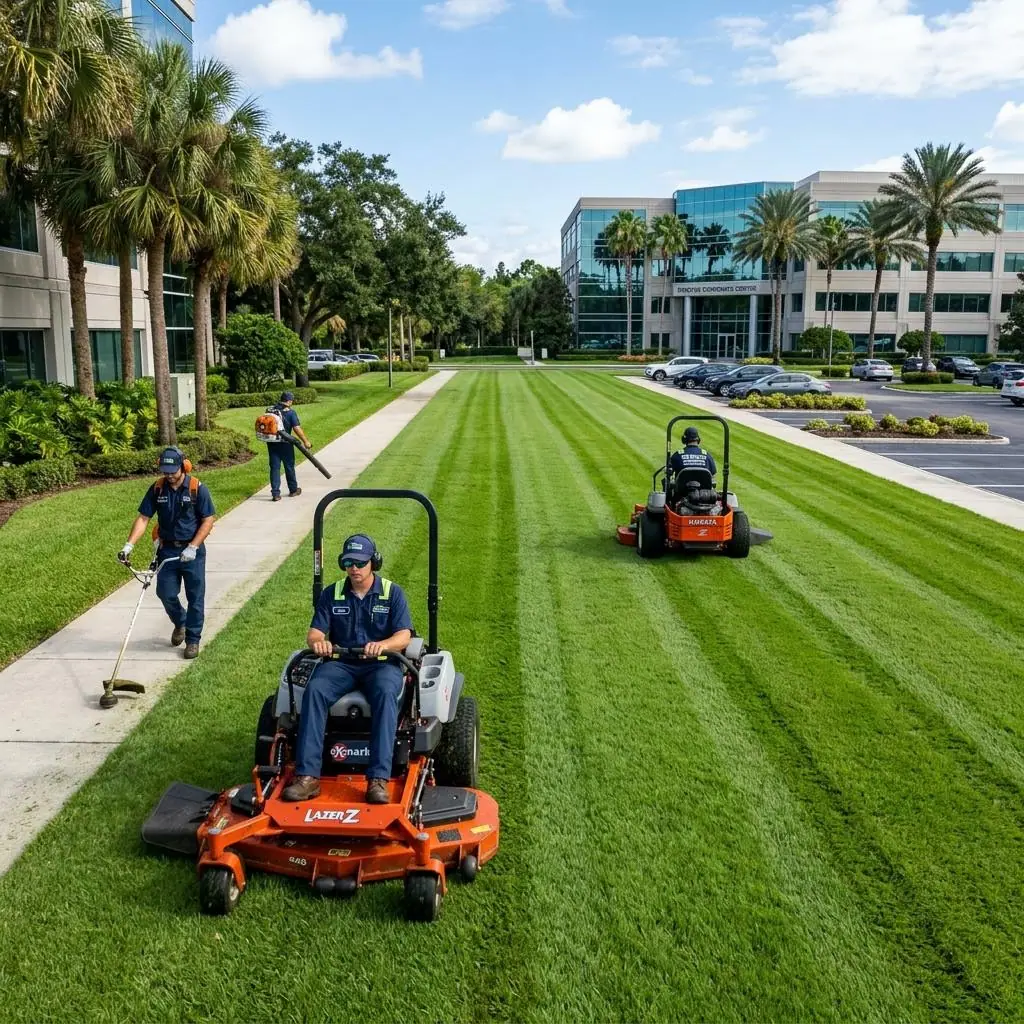 Commercial lawn maintenance